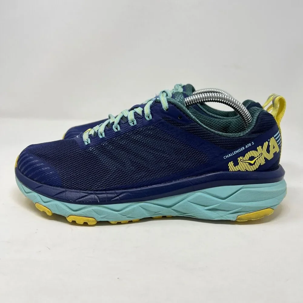 Hoka One One Challenger ATR 5 Shoes Womens 9.5 D Blue Sneakers Trail Running